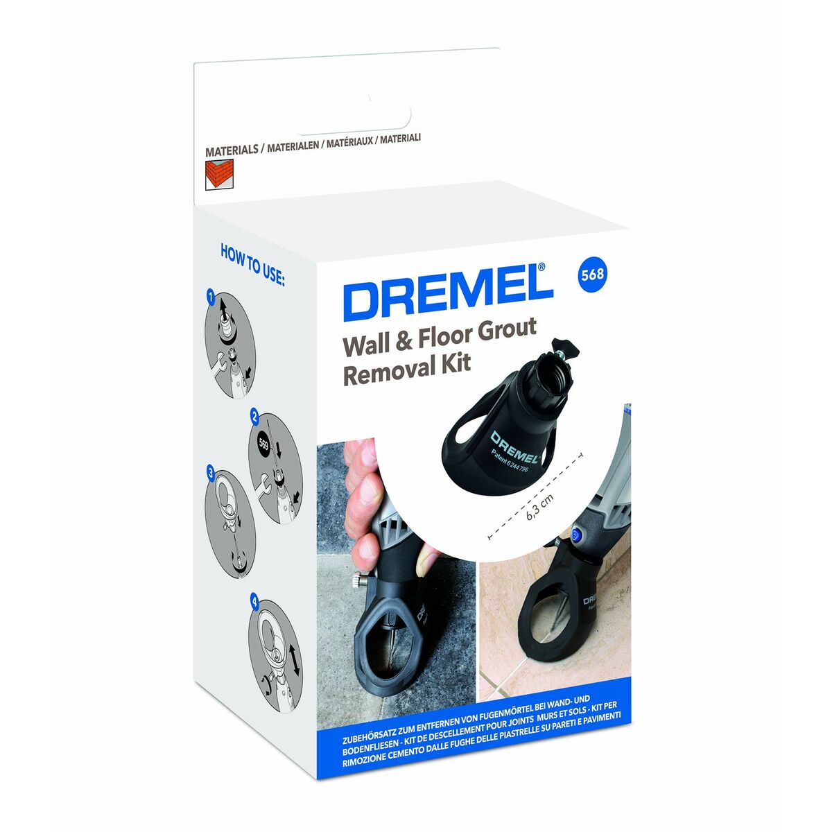 Kit til fjernelse af mørtel på vægge og gulve Dremel 568